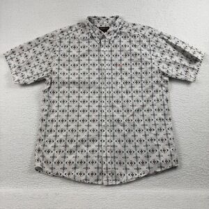 Ariat Shirt Mens XL White Printed Western Otto Classic Fit Button Down